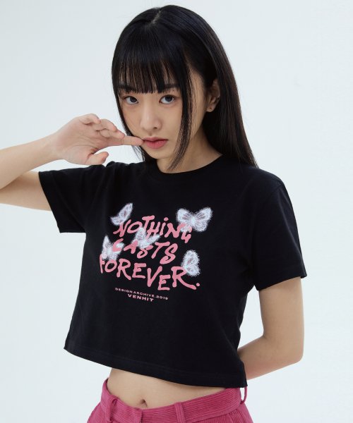 NOTHING Crop Short Sleeve T-shirt