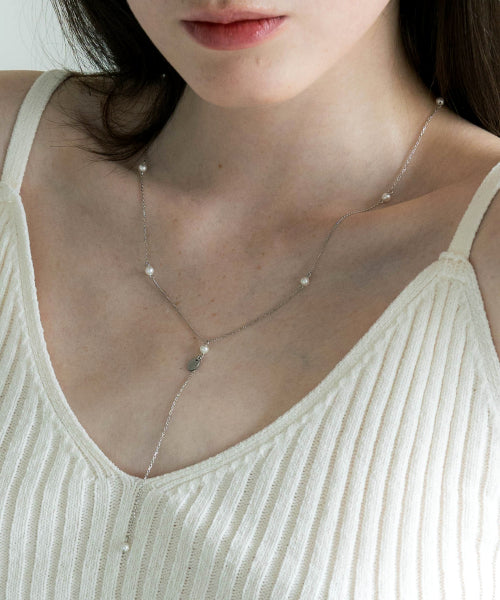 Pearl Drop Necklace (2 color)_PM24N009SS