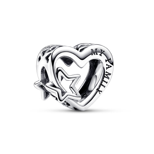 Openwork Family Heart & Star Charm_792829C00