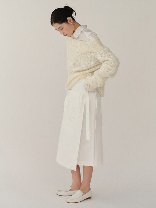 FW24 Off Shoulder Mohair Sweater Ivory