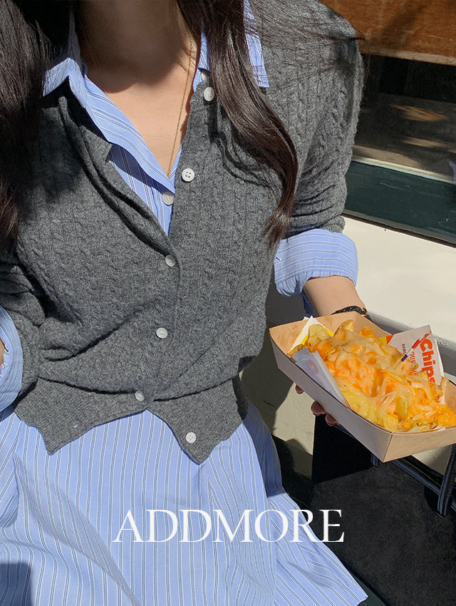 Edmore [🌷10,000 Market Dolpa/Knit Cardigan/Twisted Cardigan] [Edmore] mcd328 Knock Wool Round Twisted Cardigan