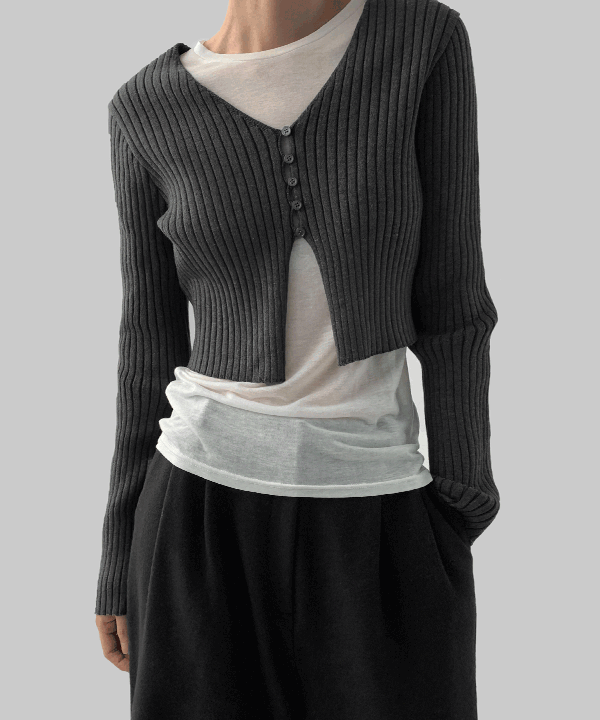 Manic Tiemo Burton Ribbed Crop Cardigan (New Spring)