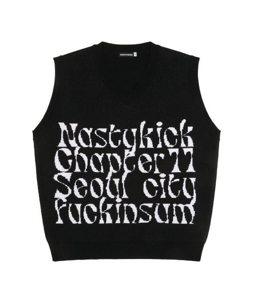 [NSTK] Kinsum Knit Vest (Black)_K22QB634