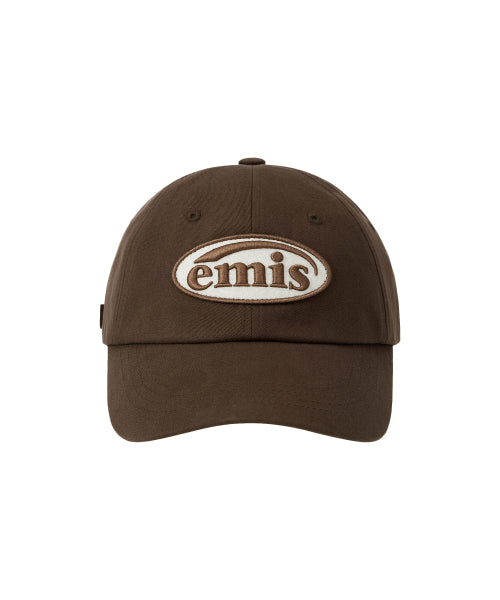 TONE ON TONE EMBLEM BALL CAP-BROWN