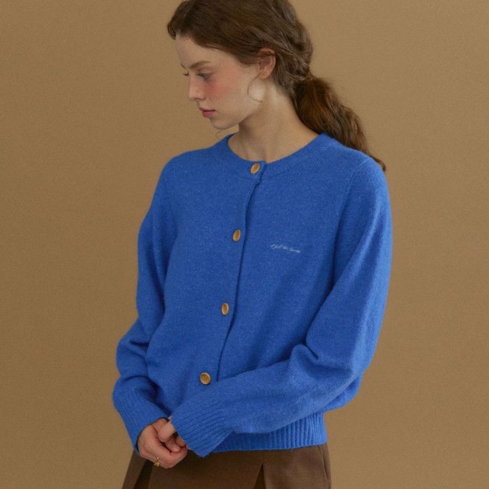 SOFT WOOL KNIT CARDIGAN [BLUE]