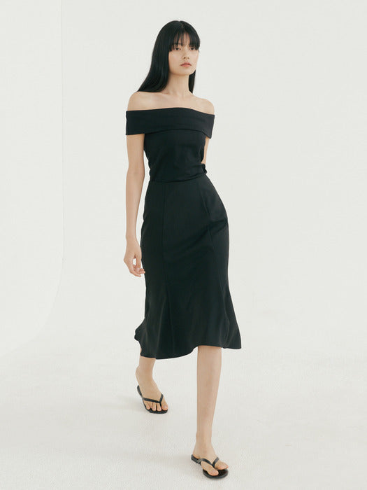 FJD PANEL LONG SKIRT BLACK