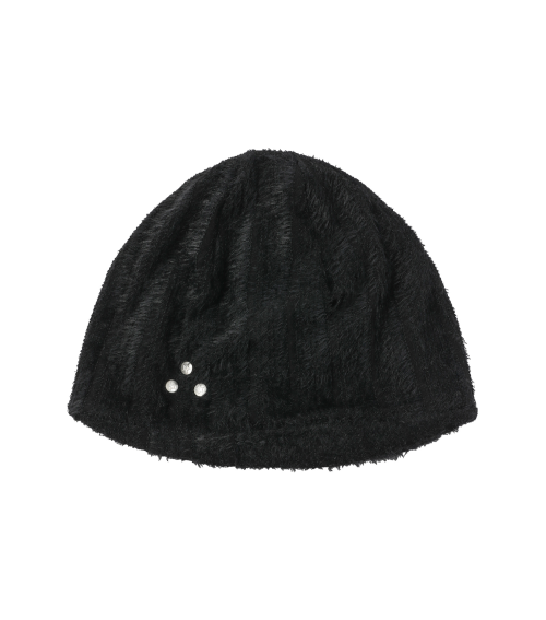 Star Rivet Fluffy Beanie [Black]