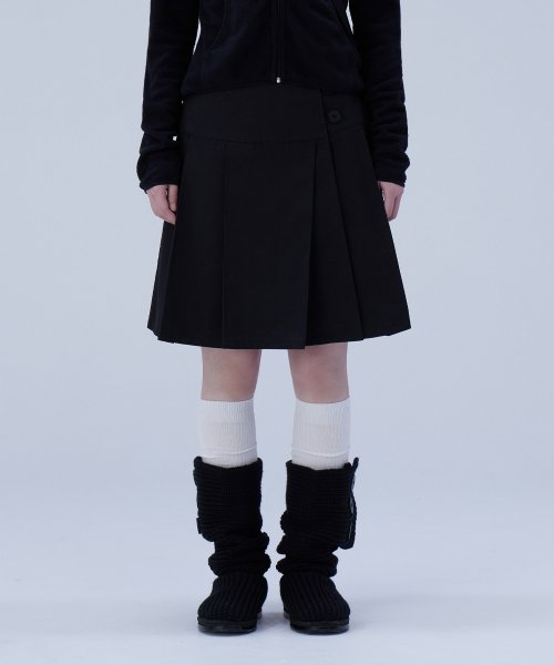 ブラックミディラップスカート