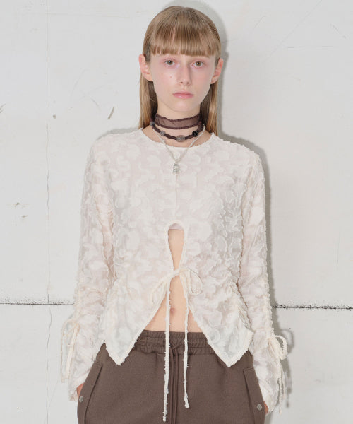 Shirring Cut Out Top [Ivory]