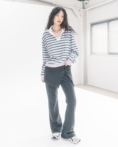 ROSE WRAP SKIRT PANTS(CHARCOAL)