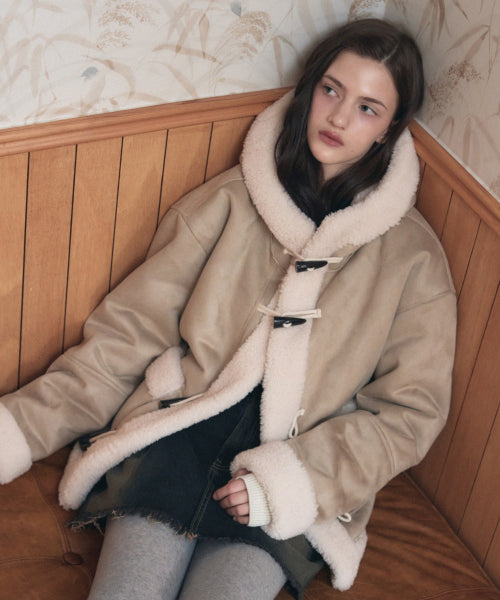 Mustang Hoodie Duffel Jacket [BEIGE]