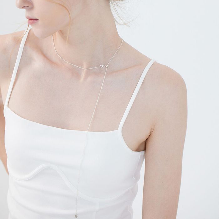 [Silver925]SE013 Heart point long necklace