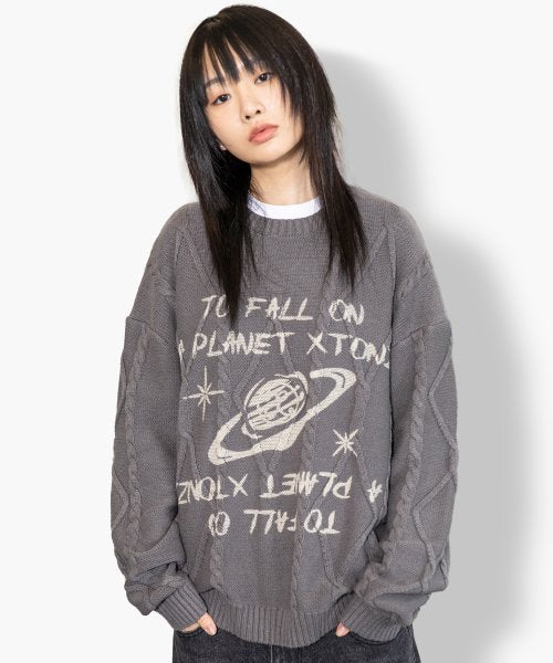 XTK058 Asteroid Fisherman Round Knit (Charcoal)