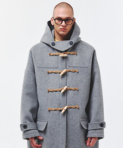 [Wool 90%] Oversized Duffle Coat (GRAY)