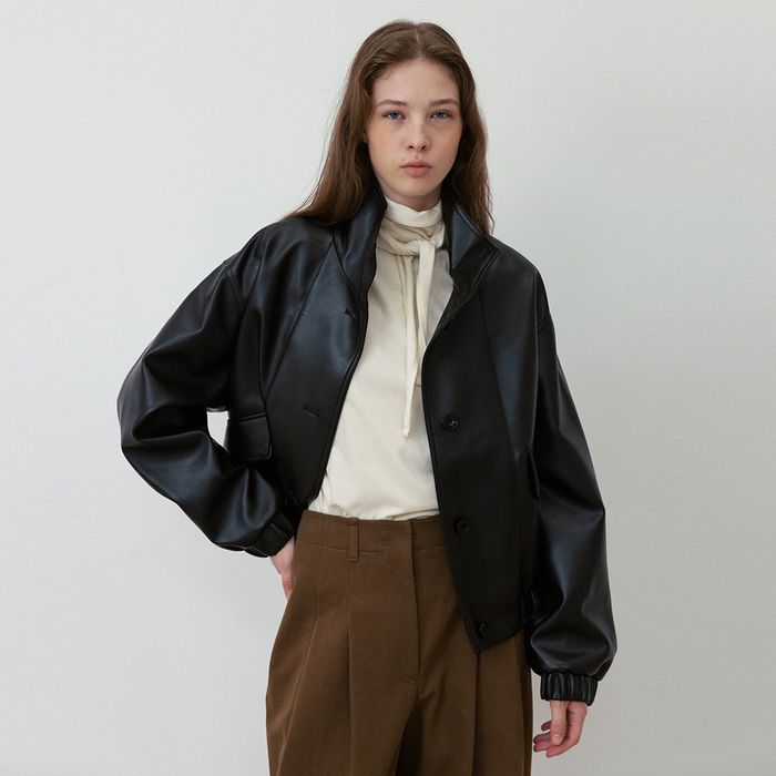 Blousons Vegan Leather Jumper_Dark Brown