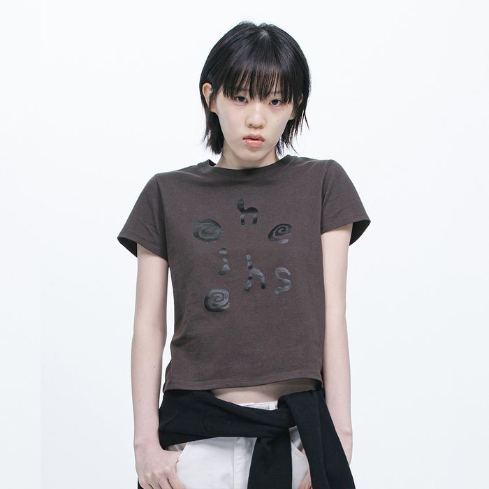 LOGO SLIM T-SHIRT, DEEP BROWN
