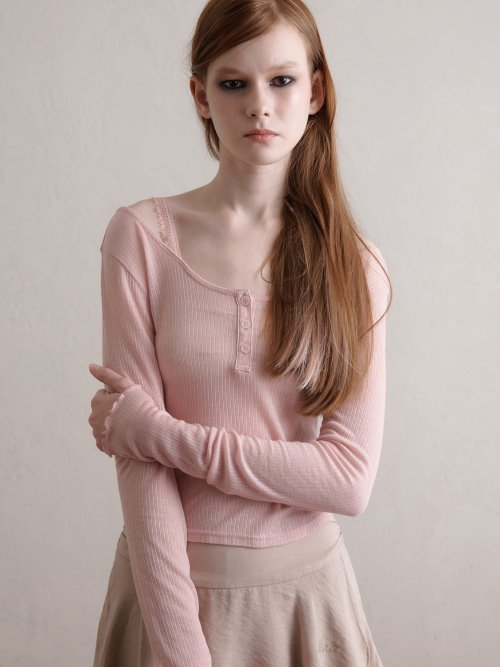 Frail button-up top (pink)