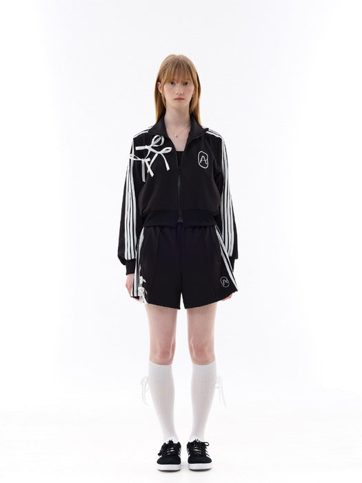 RIBBON JERSEY TRACK TOP / BLACK