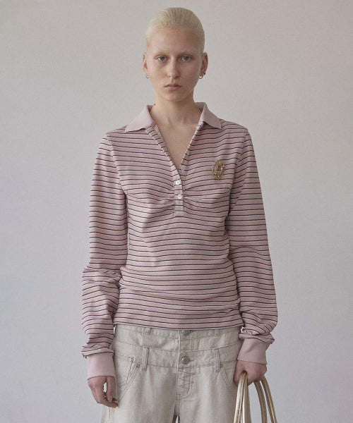 Shirring Tennis Shirt Pink