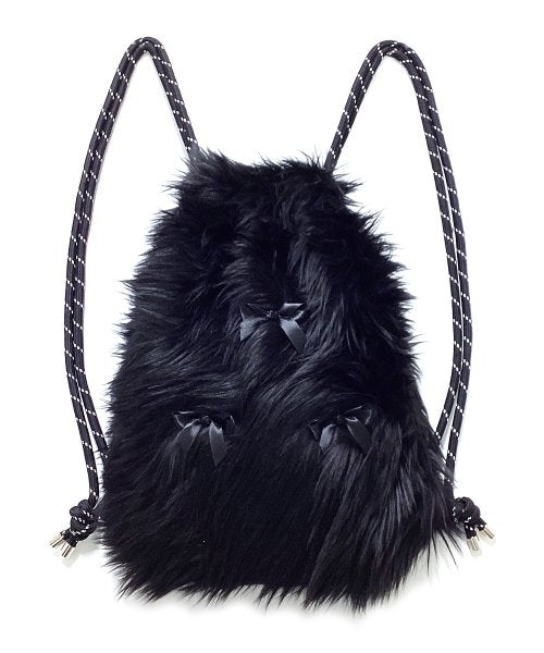 Ribbon Gym Bag [Black Fur]
