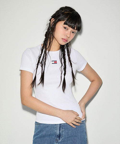 Slim Badge Lip T-Shirt (T32E1TTO06TWT1YBR)
