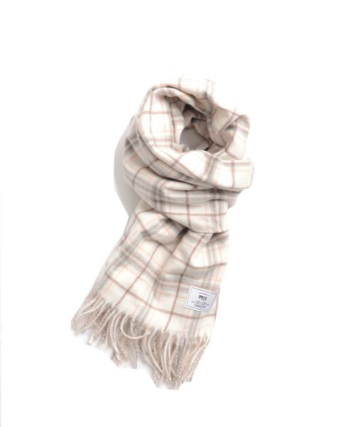 CHECK BLEND MUFFLER (IVORY)