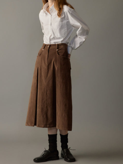 Hazel velvet skirt (Brown)
