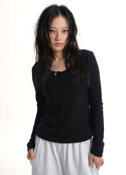 ATLANTA POCKET TEE / BLACK