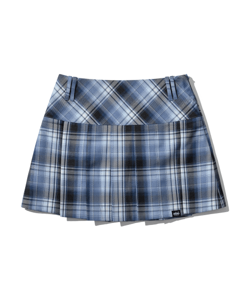 Plaid Pleats Mini Skirt [Navy Check]