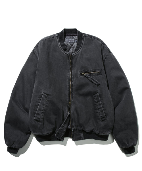 Garment Dyed Bomber Jumper (Charcoal)