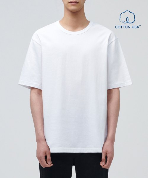 リラックスフィット クルーネック 半袖Tシャツ [ホワイト]
