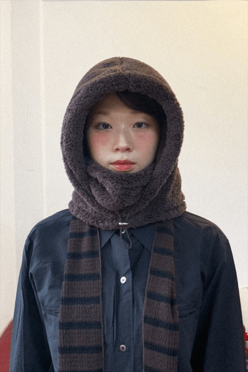 ボアフリースバラクラバ_ブラウン