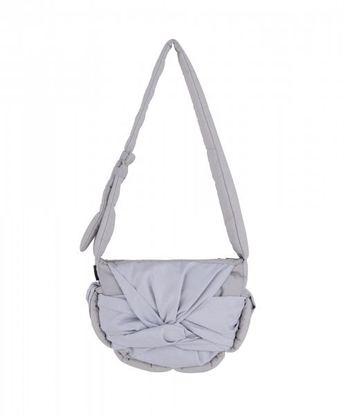 Knotted Mini Padding Bag (Nylon-Silver)