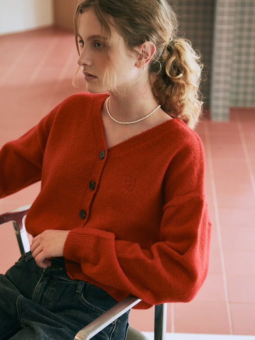Modern Symbol Cardigan_Red