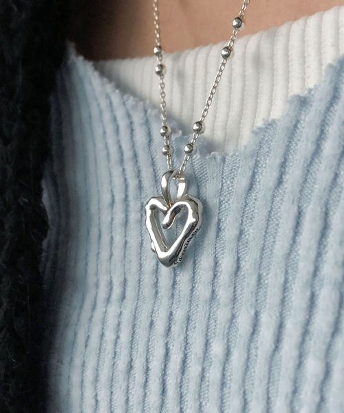 Melting heart necklace (Silver)