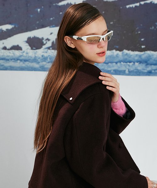 Cherry Sailor Crop Coat [Red Brown]