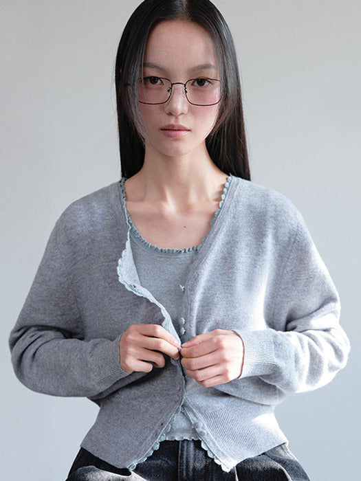 Annecase Lace Cardigan_Gray