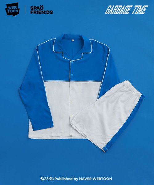 Garbage Time Long Sleeve Pajamas (AQUA BLUE)_SPPPD4VU07