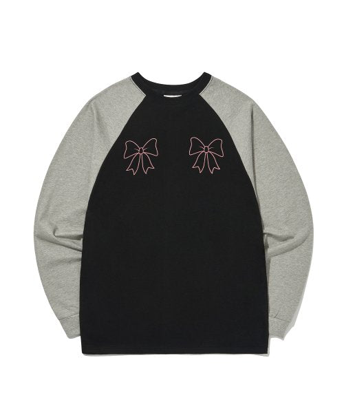 RIBBON Raglan Long Sleeve Tee [2Color]