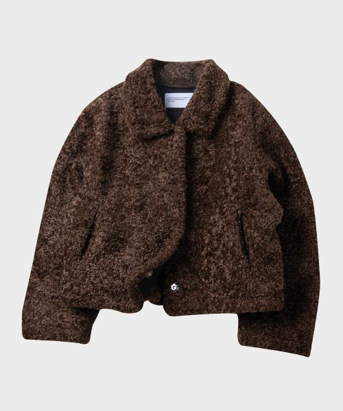 Eco Fur Fleece Short Mustang Jacket Jumper [Brown]