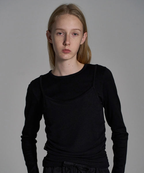 Layered Long Sleeve T-Shirt_Black