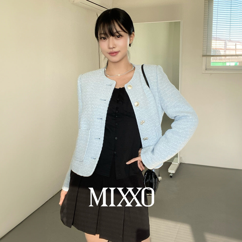 Miso [Ji Hyun-seo, Lim Hyun-joo, Today's Young PICK/Cumulative 40,000 sheets🏆] Round Neck Tweed Jacket MIWJKF31PG