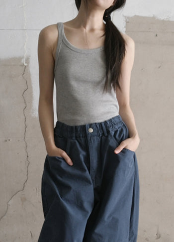 에프터먼데이 scoop-neck ribbed sleeveless (4c)