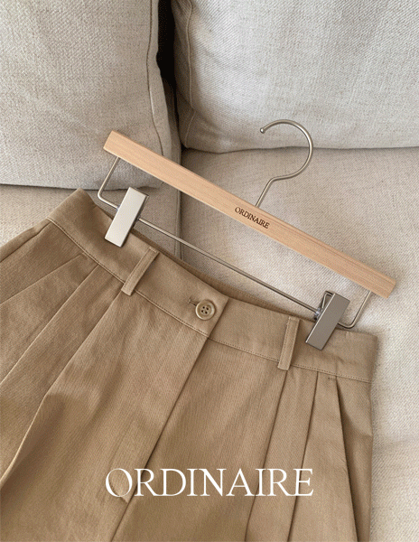 Gaenasra [ordinaire] Cotton Two Pintuck Bermuda Pants (2 colors/XS-L/Order alone)Always leave)