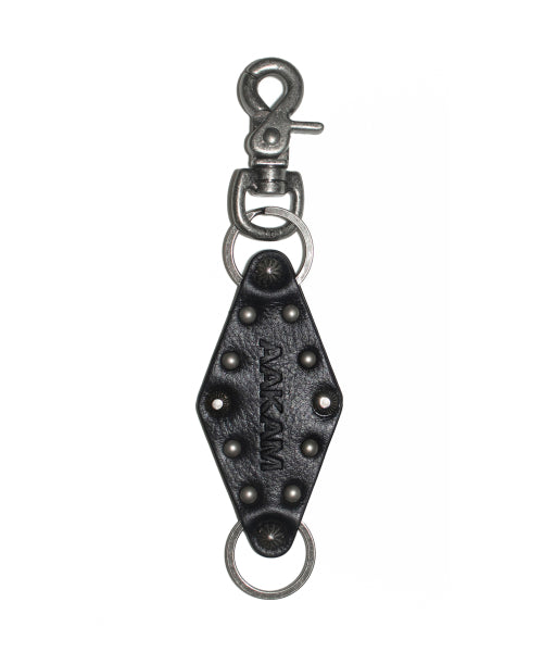 Studded Leather Keyring (Diamond)