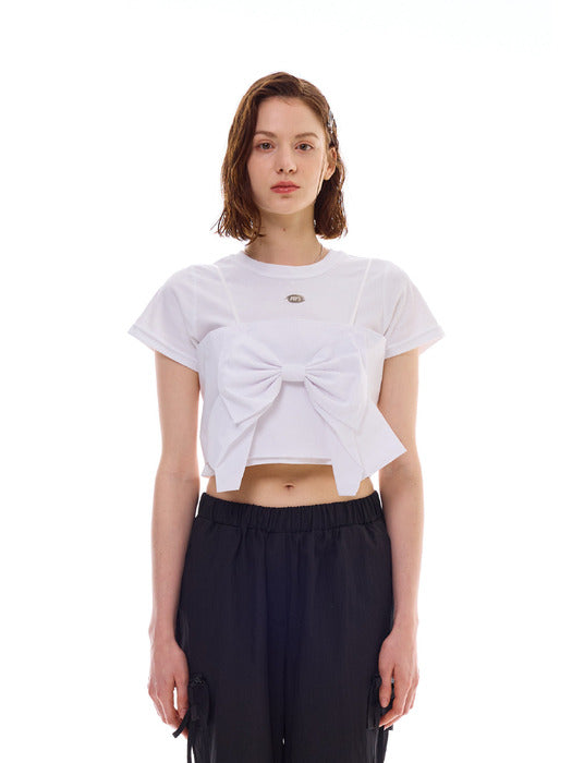 AI Ribbon Bustier / White