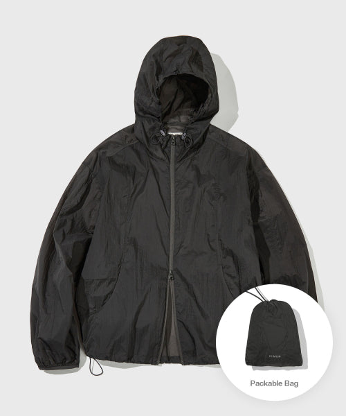 Packable Sheer Hood Windbreaker_Charcoal