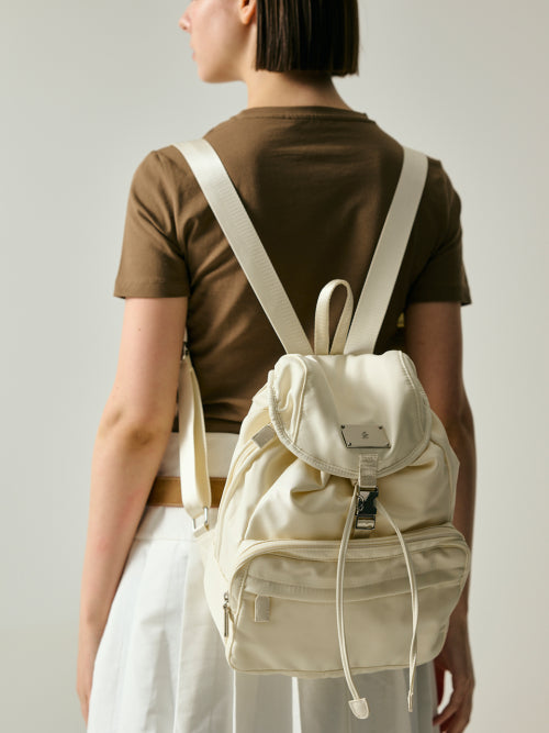 SYMBOL NYLON SMALL BACKPACK [IVORY]