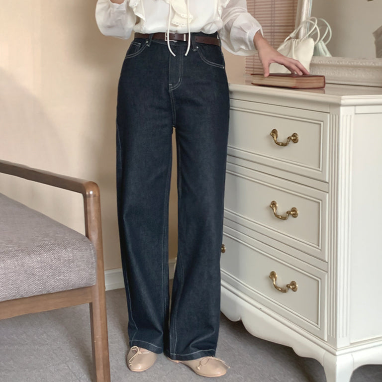 Niceum [Only] [💗Popular restock/Order surge!] [Non-fade real paper] [made] Fair non-fade real paper denim pants - 1 color