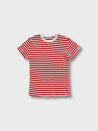 [22 SUMMER][SALT Label] STRIPE WAFFLE T-SHIRT_RED